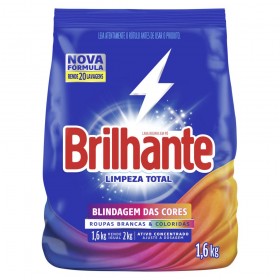Detergente Pó Brilhante 1,6KG Limpeza Total Sache