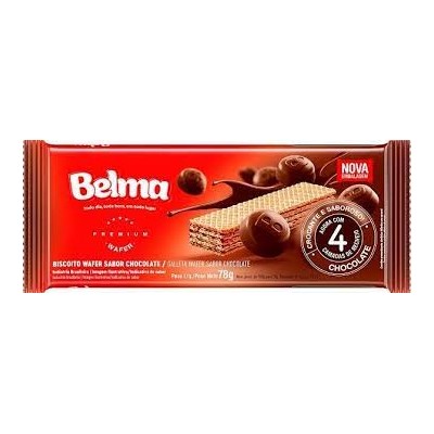Biscoito Belga 78G  Wafer  Recheado Chocolate
