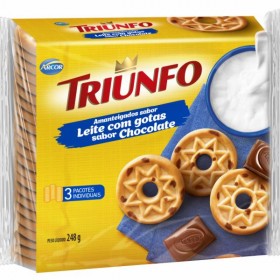 Biscoito Triunfo  248G Amanteigado Leite Chocolate