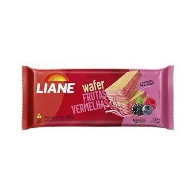 Biscoito Liane 90G Wafer Frutas Vermelha