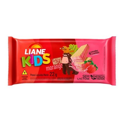 Biscoito Liane 18G Wafer Kids Morango