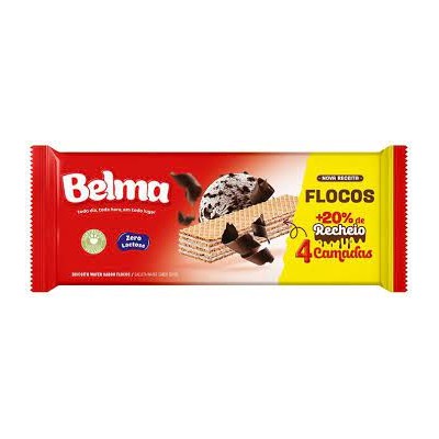 Biscoito Belma 90G Wafer Recheado Flocos