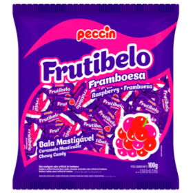 Bala Peccin 100G Fruti Belo Mastigável Framboesa