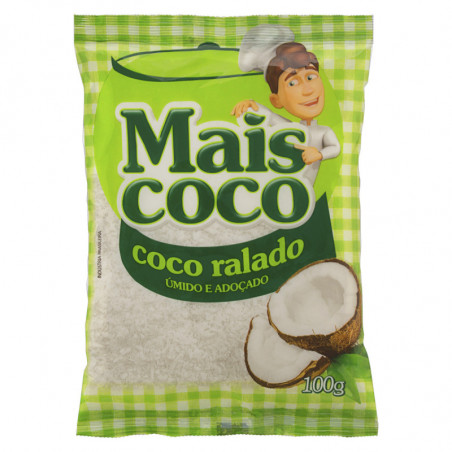 Coco Ralado Úmido Adoçado Mais Coco Pacote 100G