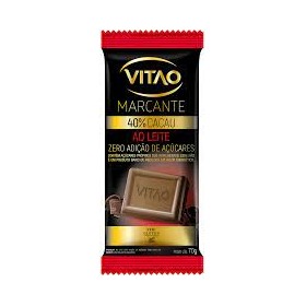 Chocolate Vitao70G 40% Cacau Leite Zero Açucar