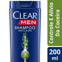 Shampoo Anticaspa Clear Men Controle E Alívio Da Coceira Frasco 200Ml
