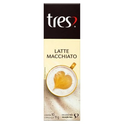 Capsula Tres Coracoes Latte Macchiato 10Unidade