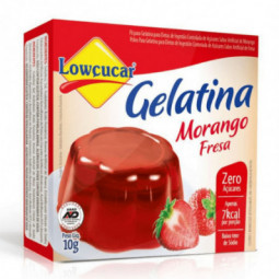 Gelatina Em Pó Morango Zero Açúcar Lowçucar Caixa 10G