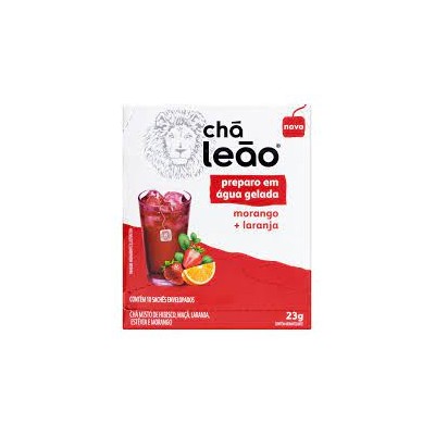 Cha Leao 10Unidade Morango Laranja Gelado