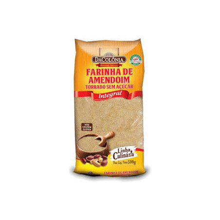 Farinha De Amendoim Torrado Sem Açúcar Integral Dacolônia Pacote 500G