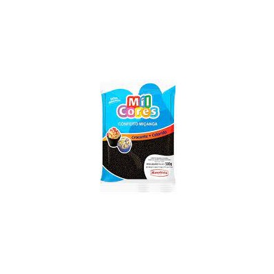 Confeito Mil Cores 500G Micanga Preto