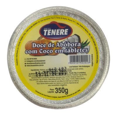 Doce Tenere 350G Abobora Com Coco