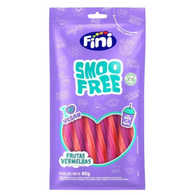 Bala Fini 80G Tubes Smoofree Frutas Vermelha