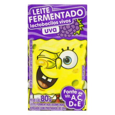 Leite Fermentado Elege 80G Bob Esponja Uva