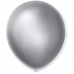 Balão Cintilante N7 Prata 18 Cm 50 Unidades São Roque