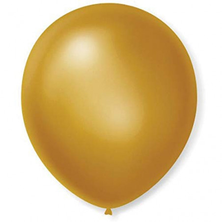 Balão Cintilante N7 Dourado 18 Cm 50 Unidades São Roque