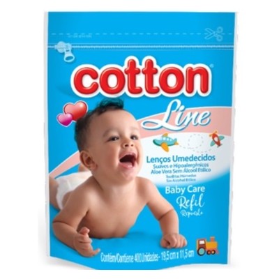 Lenco Umedecido Cotton 400Unidade Refil