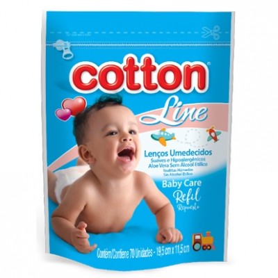 Lenco Umedecido Cotton 70Unidade Refil