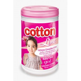 Lenco Umedecido Cotton 70Unidade Baby Care Girl