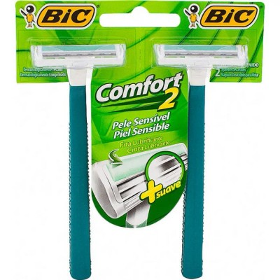 Aparelho Barbear Bic Comfort 2 Lamina Verde 2Unidade