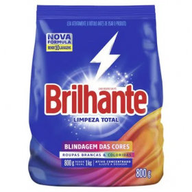 Detergente Pó Brilhante 800G Limpeza Total Sache