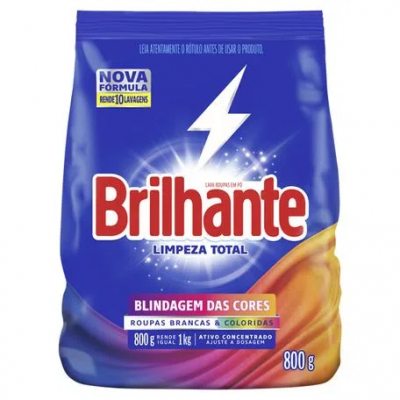 Detergente Pó Brilhante 800G Limpeza Total Sache