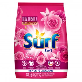 Lava Roupa Pó Surf 800G Rosas e Flor de Lís Sache