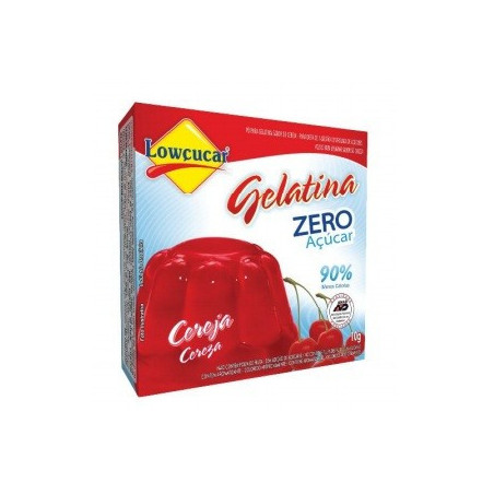 Gelatina Em Pó Cereja Zero Açúcar Lowçucar Caixa 10G