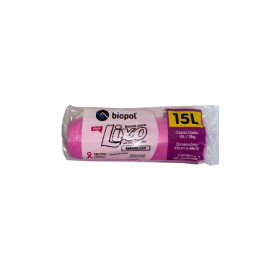 Saco Lixo Biopol 15L 40 Unidades Pink