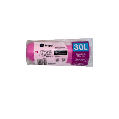 Saco Lixo Biopol 30L 20 Unidades Pink