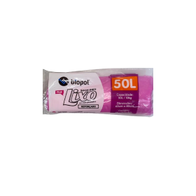 Saco Lixo Biopol 50L 20 Unidades Pink