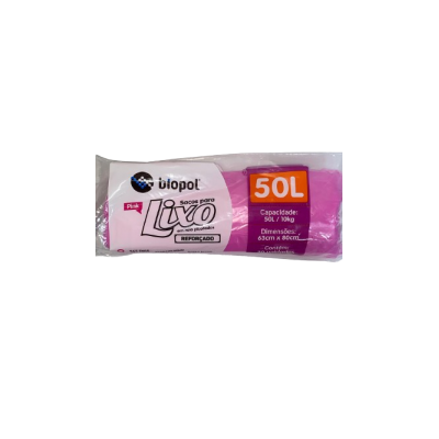 Saco Lixo Biopol 50L 20 Unidades Pink