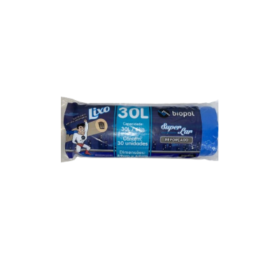 Saco Lixo Biopol 30L Sup Lar 30 Unidades Azul