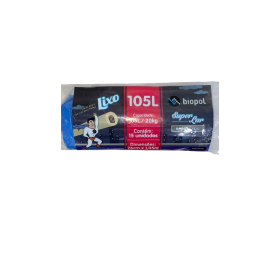 Saco Lixo Biopol 105L Super Lar 15 Unidades Azul