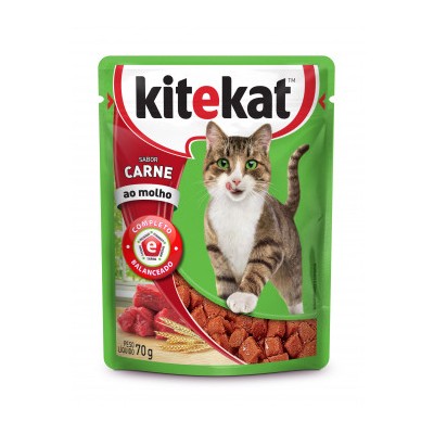 Ração Kit&Kat 70g Adulto Carne Sachê