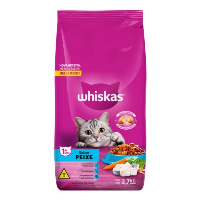 Ração Whiskas 2,7KG Gatos Peixe