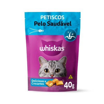 Petisco Whiskas 40G Pelo Saudável Sachê