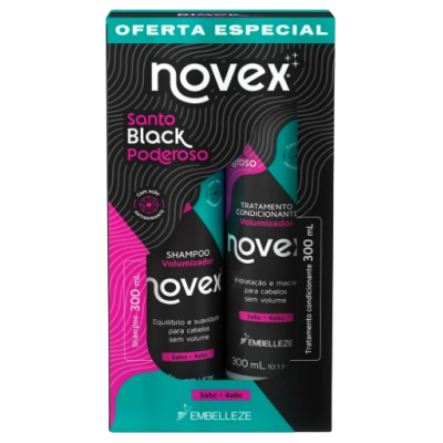 Kit Novex Sh + Cond. Santo Black Poderoso