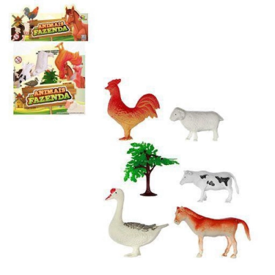 Brinq.Animais Fazenda C/7 Pecas