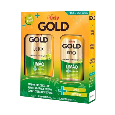 Kit Niely Gold Sh + Cond. Limão + Chá Verde Detox