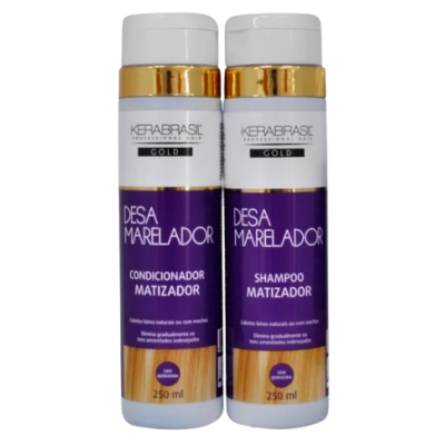 Kit KeraBrasil Gold Sh + Cond. Desamarelador