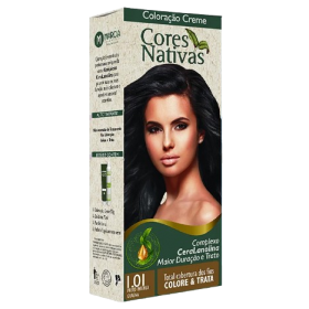 Coloração Creme Cores Nativas 1.01 PT Intenso Graúna