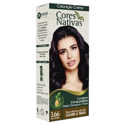 Coloração Creme Cores Nativas 3,66 Acajú Púrpura