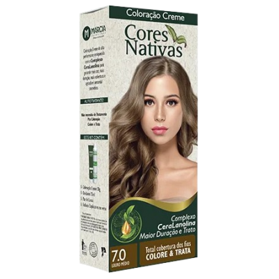 Coloração Creme Cores Nativas 7.0 Louro Médio