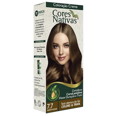 Coloração Creme Cores Nativas 7.7 Marrom Dourado