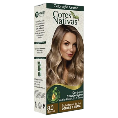 Coloração Creme Cores Nativas 8.0 Louro Claro