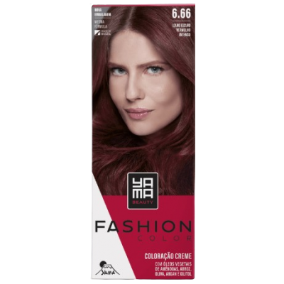 Tint. Yama Fashion Color 6.66 Louro Escuro Vermelho Intenso