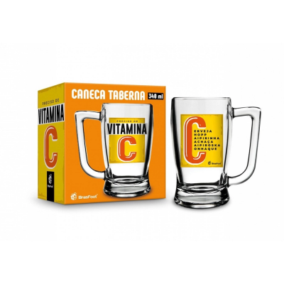 Caneca Vidro Taberna Preciso Vitamina