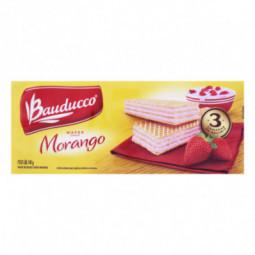 Biscoito Wafer Recheado De Morango Bauducco Pacote 140G