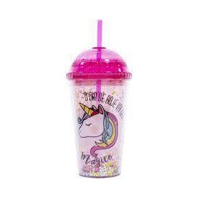 Copo Injetemp 650ML Unicornio C/Canudo